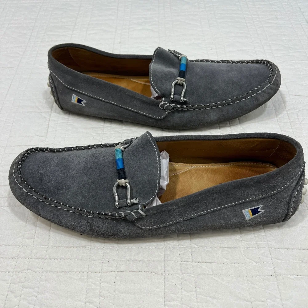 Riomar Mens Grey Suede Driving Loafers Bit Detail Size 11.5 45 Portugal
